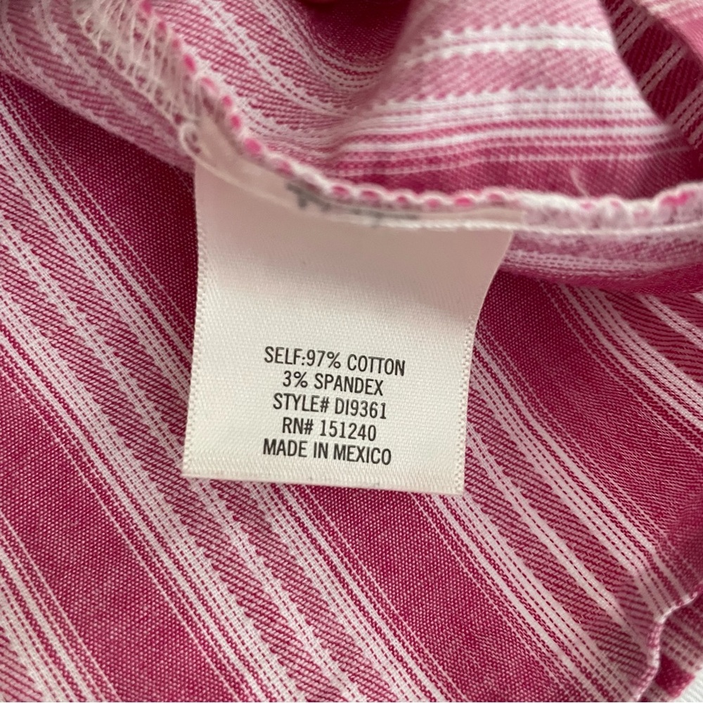 Striped Pink Tie-Front Women's Top - Picture 4 of 8